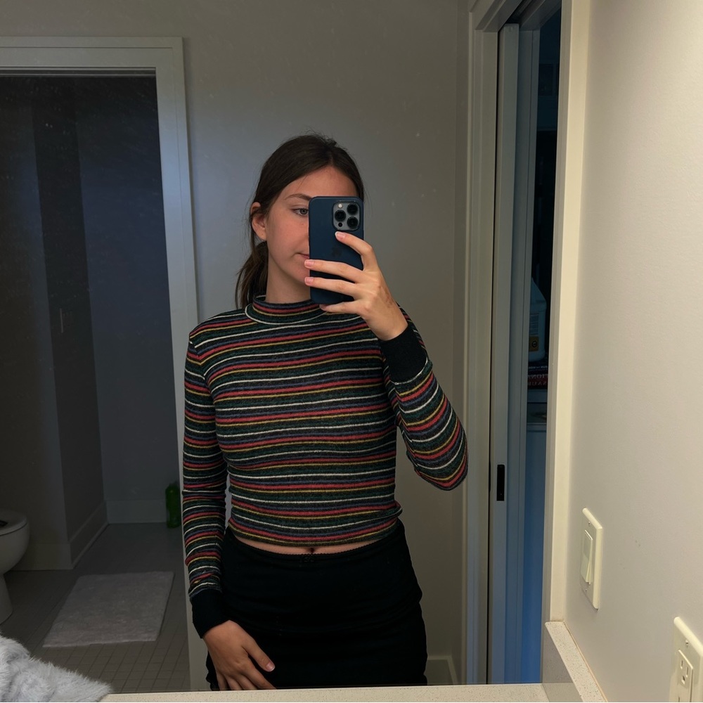 Urban Outfitters Out from Under Rainbow Striped Top; size XS